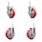 Service Caster 5 Inch Red Polyurethane Wheel Swivel 7/8 Inch Square Stem Caster Brakes, 2PK SCC-SQ20S514-PPUB-RED-TLB-78-2-S-2 - alternate 5